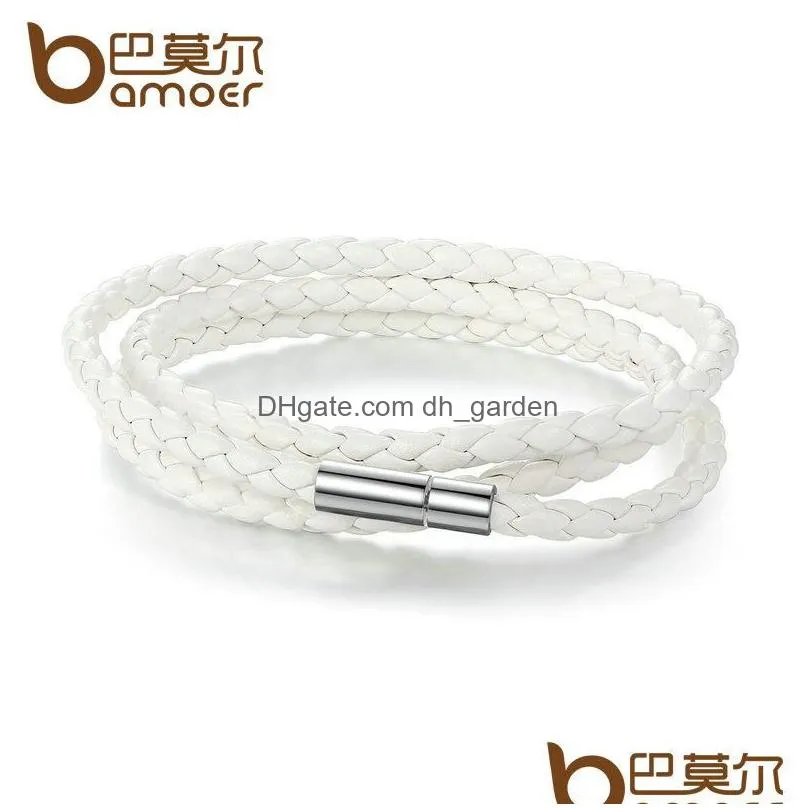 Chain Link Chain Sumu 6 Color Wholesale Long Adjustable Magnet Buckle Uni Leather Bracelets For Women And Men Fashion Jewelr Dhgarden Dhuis