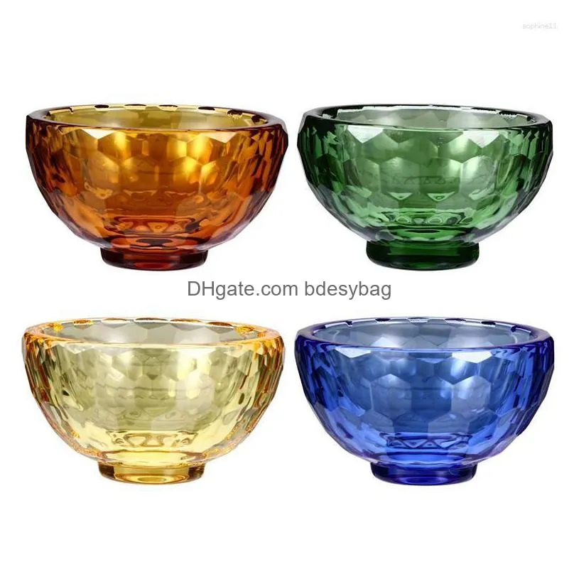 Bowls Bowls 4Pcs Buddha Water Offering Bowl Artificial Crystal Buddhist Tibetan For Indoor Drop Delivery Home Garden Kitchen, Dining B Dhcs6