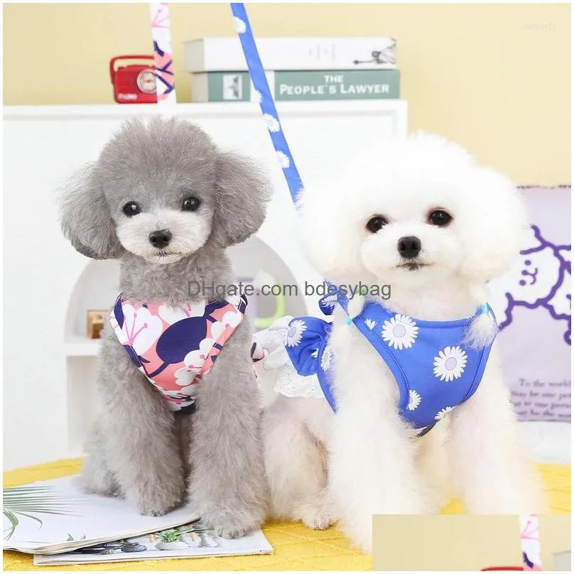 Dog Apparel Dog Apparel Clothes Spring And Summer Teddy Bears Milk Medium Small Temperament Traction Drop Delivery Home Garden Pet Sup Dhim3