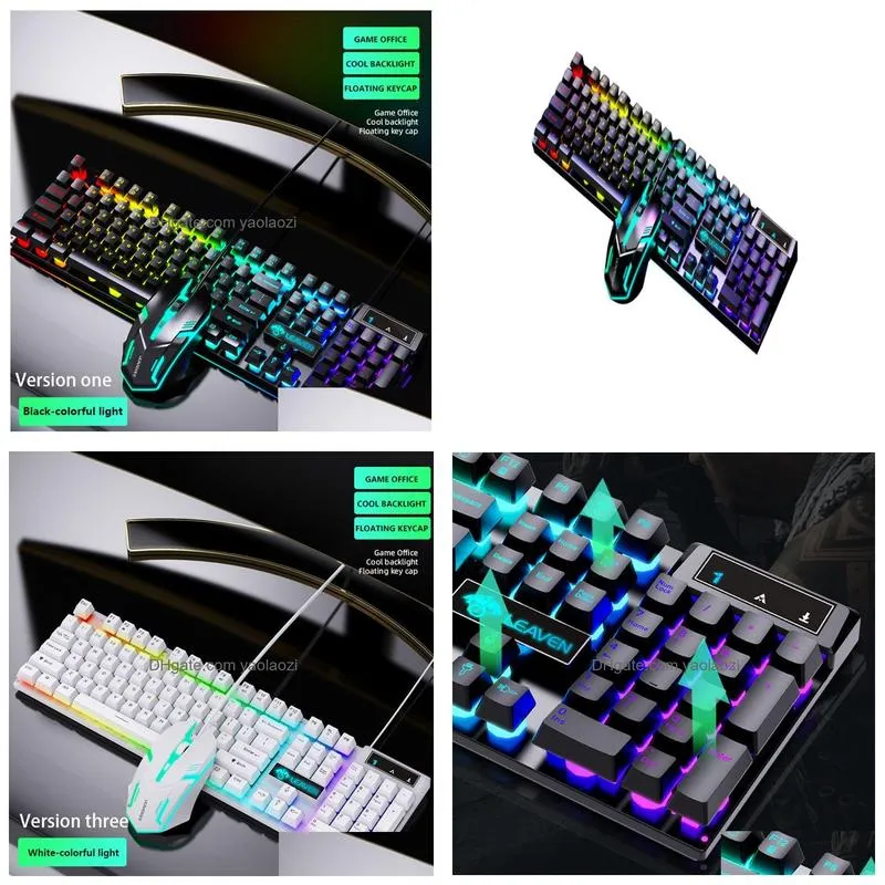 gaming keyboard russian en keyboard rgb backlight keyboards and mouse wired gamer for computer epacket8388367