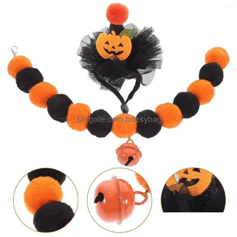 Cat Costumes Cat Costumes Pet Hat Collar Decorative Collars Neck Halloween Kitten Themed Dog Supplies Drop Delivery Home Garden Pet Su Dhbq6