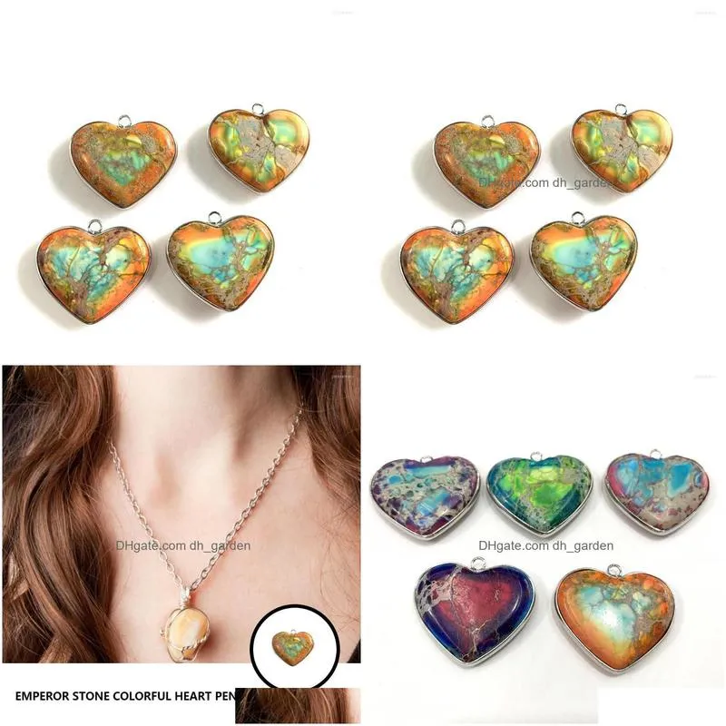 Pendant Necklaces Pendant Necklaces Necklace Diy Craft Heart Stone Decoration Earring Ear Drop Jewelry Making Finding Handic Dhgarden Dhyjw