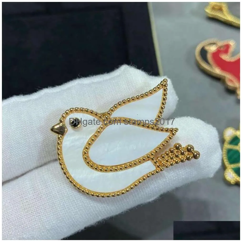 v gold plated mijin bird animal breastpin vanly cleefly lucky children series cnc high edition personalized drama fashion