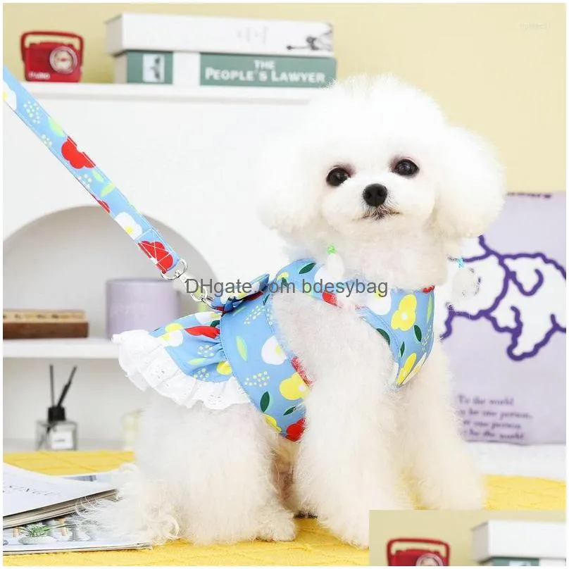 Dog Apparel Dog Apparel Clothes Spring And Summer Teddy Bears Milk Medium Small Temperament Traction Drop Delivery Home Garden Pet Sup Dhim3