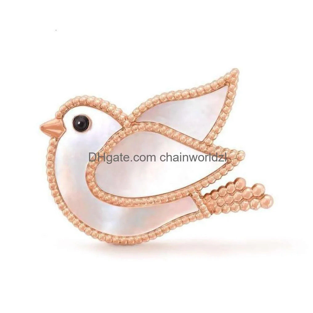 v gold plated mijin bird animal breastpin vanly cleefly lucky children series cnc high edition personalized drama fashion