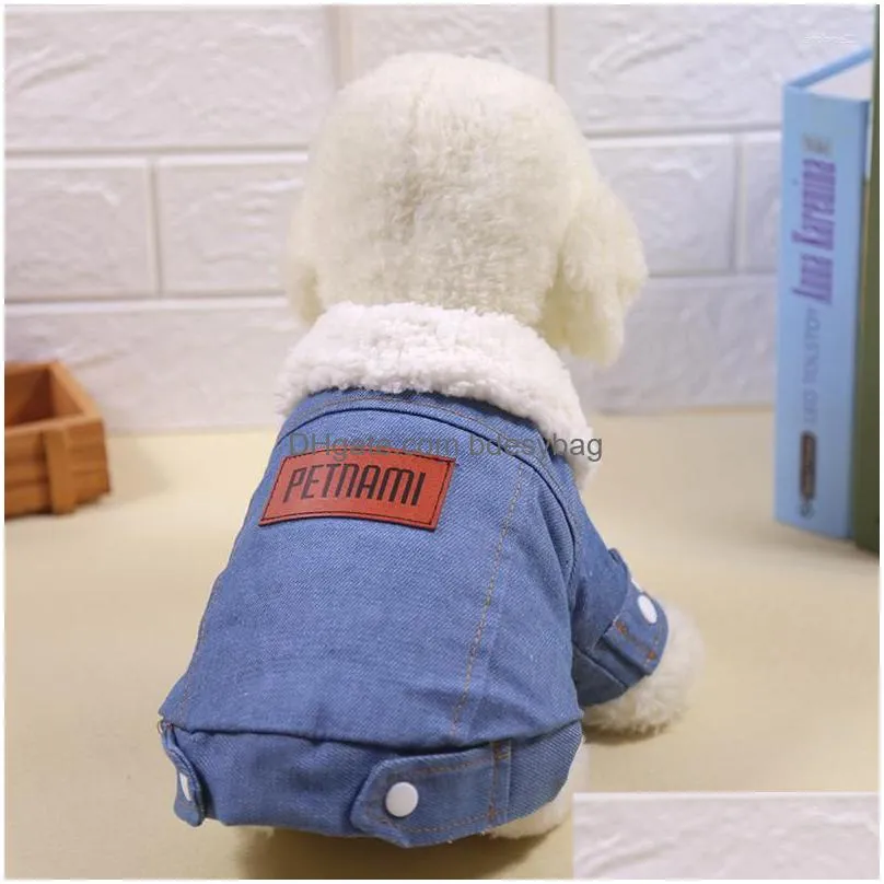 Dog Apparel Dog Apparel Clothes For Small Dogs Cloths Solid Color Two Legs The Autumn And Winter Jacket Cotton Keep Warm Thicken Drop Dhl3P