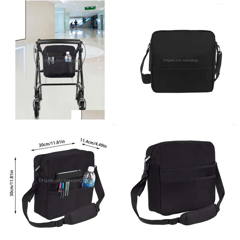 Storage Bags Storage Bags Wheelchair Bag Walker Accessories Side Pouch Lightweight Oxford Cloth Long-Term Use For Scooter Electric Whe Dhm1T