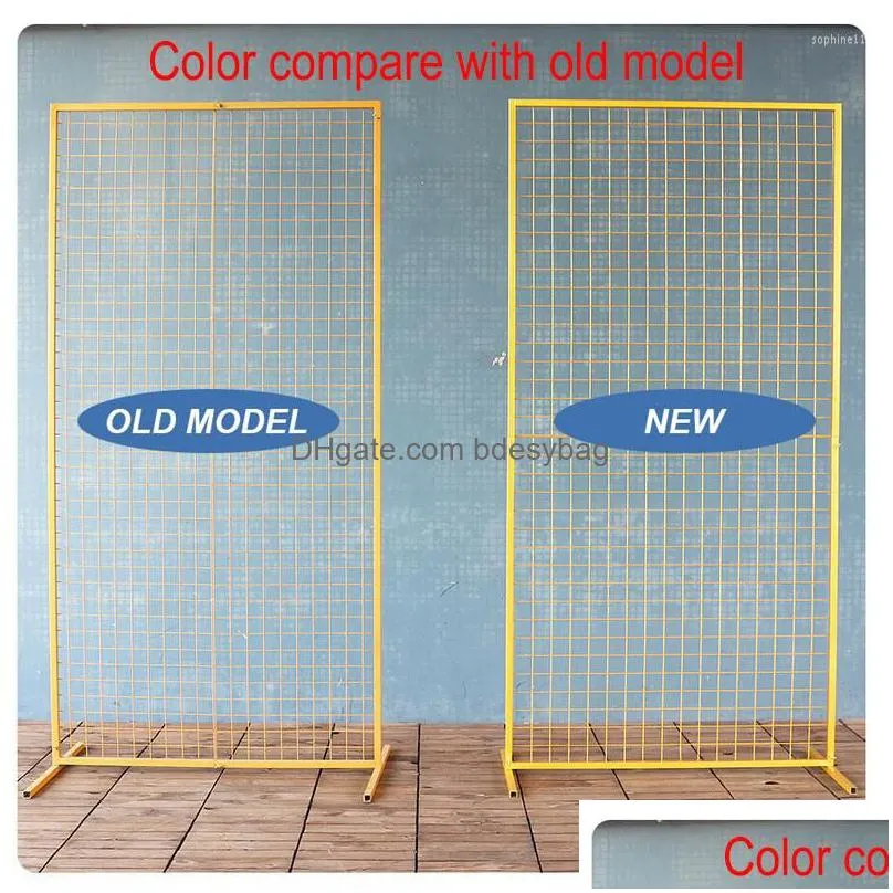 Party Decoration Party Decoration Christmas Iron Gold Grid Square Backdrop Stand Deco Mariage Anniversaire Wedding Arch Set Background Dhayf