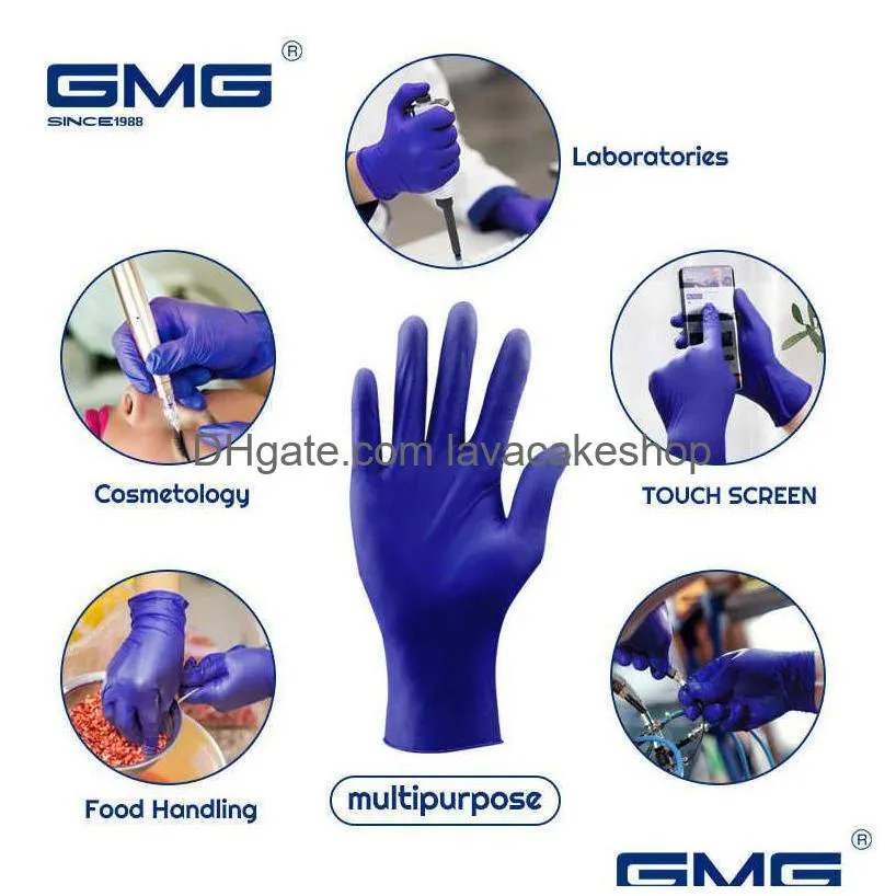 wholesale nitrile gloves white 100pcs food grade waterproof allergy free disposable work safety 100% mechanic glove