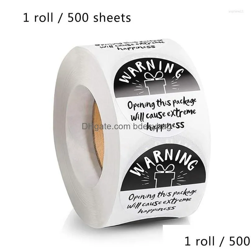 Gift Wrap Gift Wrap Pcs/1 Roll Round Warning Label Stickers Present Wrap Seal Stationery Drop Delivery Home Garden Festive Party Suppl Dhnpb