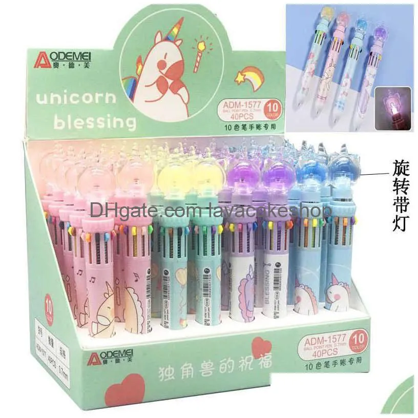 wholesale lats cartoon 10-color ballpoint pen anime multi-color oily cute school office supplies student gift stationery