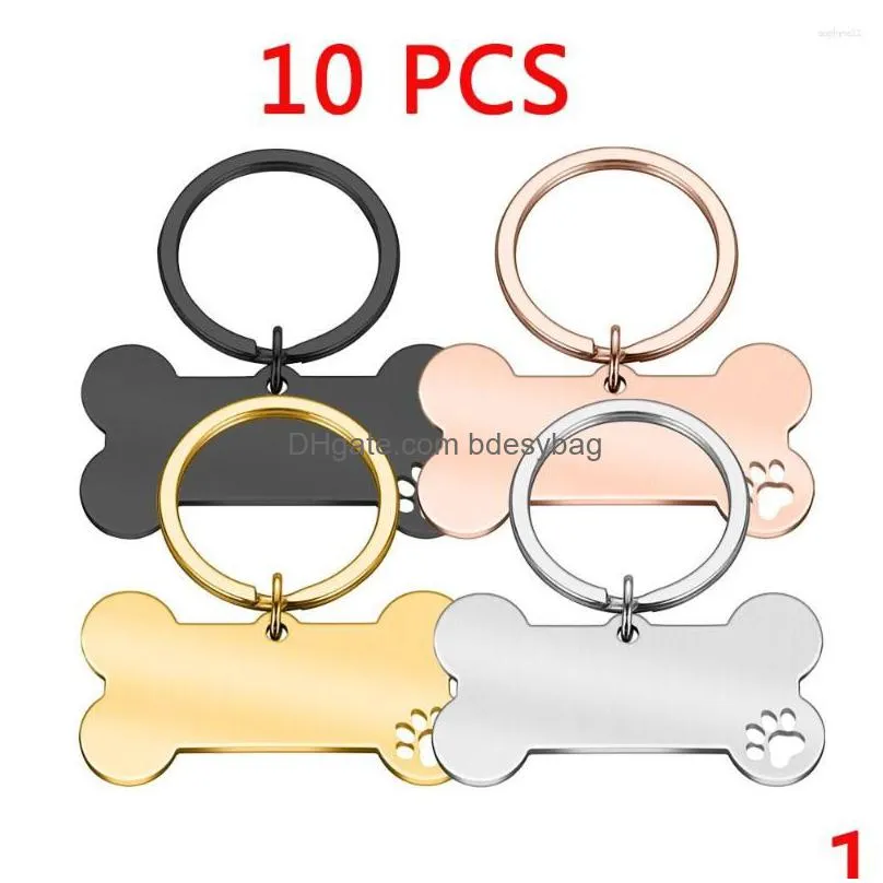 Dog Tag,Id Card Dog Tag 10Pcs Pet Id Tags Bone Shape Name Plate Customized Address Dogs With Owner Phone Number Pets Supplies Wholesal Dh8Ip