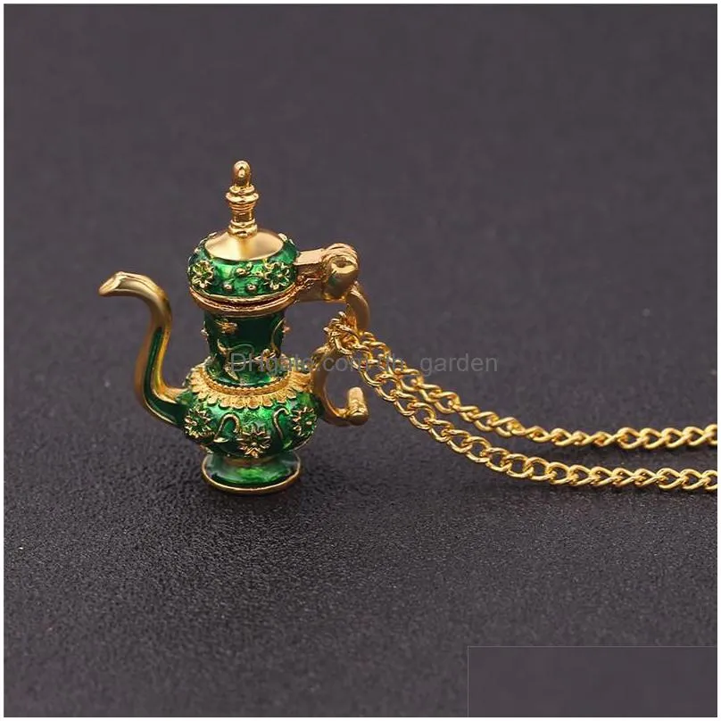 Pendant Necklaces Pendant Necklaces Fashion Sweater Chain Teacup Necklace Mini Tea Cup Flagon Pendants Clothing Accessories Dhgarden Dhz0I