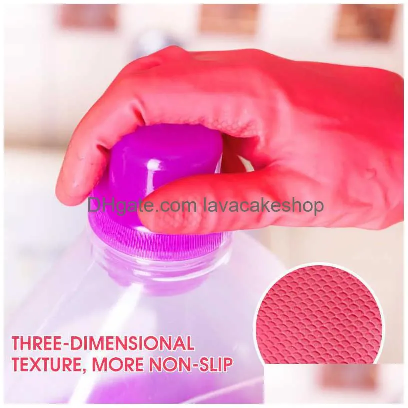 wholesale kitchen household cleaning gloves dish laundary washing hand thick rubber waterproof durable latex anti slip for room