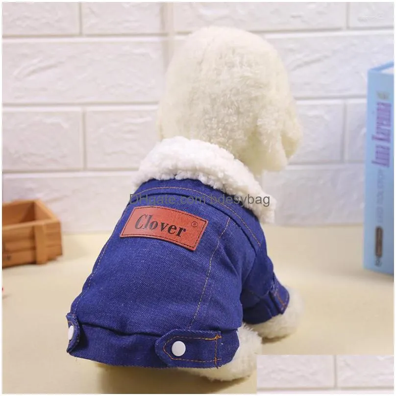 Dog Apparel Dog Apparel Clothes For Small Dogs Cloths Solid Color Two Legs The Autumn And Winter Jacket Cotton Keep Warm Thicken Drop Dhl3P