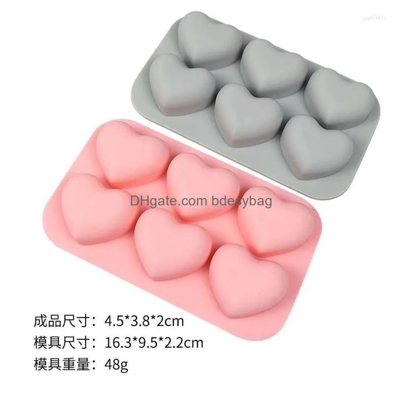 Craft Tools Craft Tools 6 Cavities Valentine Heart Sile Soap Mold Diy Love Making Chocolate Baking Candle Gifts Supplies Home Drop Del Dhlpi