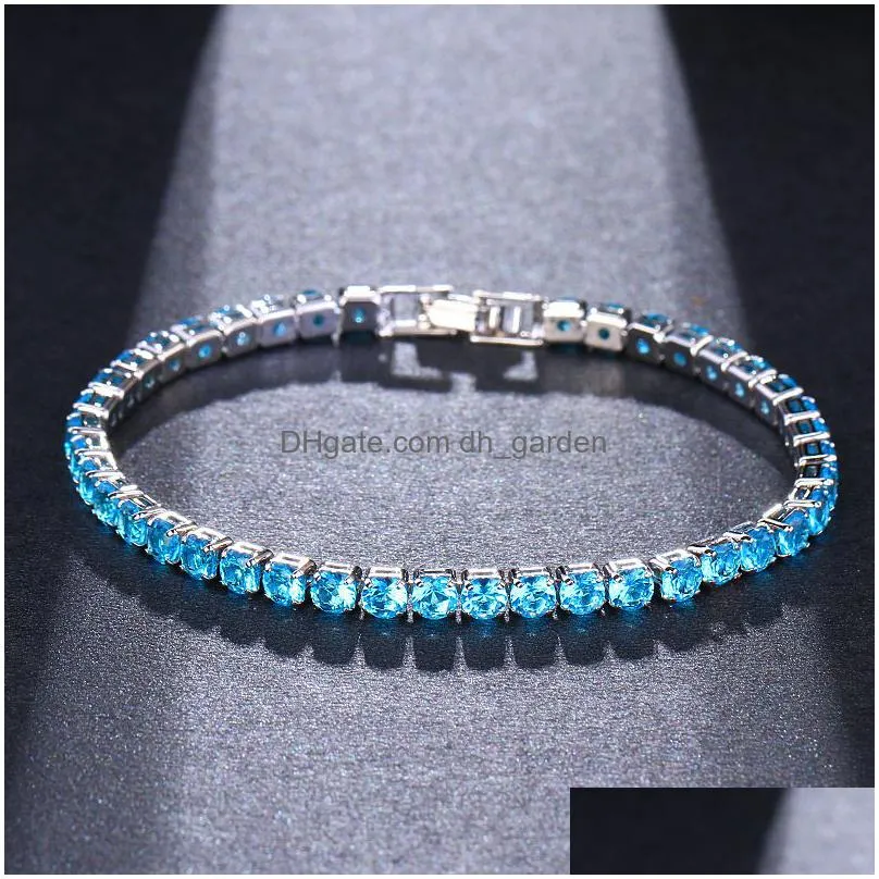 Bangle Bangle Honghong High-End Bright Stars A Variety Of Colors Zircon Bracelet Temperament Personalized Wedding Party Gift Dhgarden Dhz9O