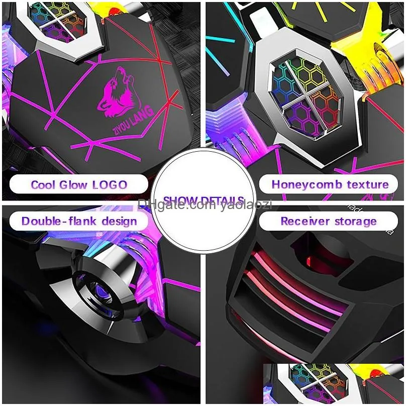 mice ziyou lang x13 wireless rechargeable game mouse mute rgb gaming mouse ergonomic led backlit star black13138239