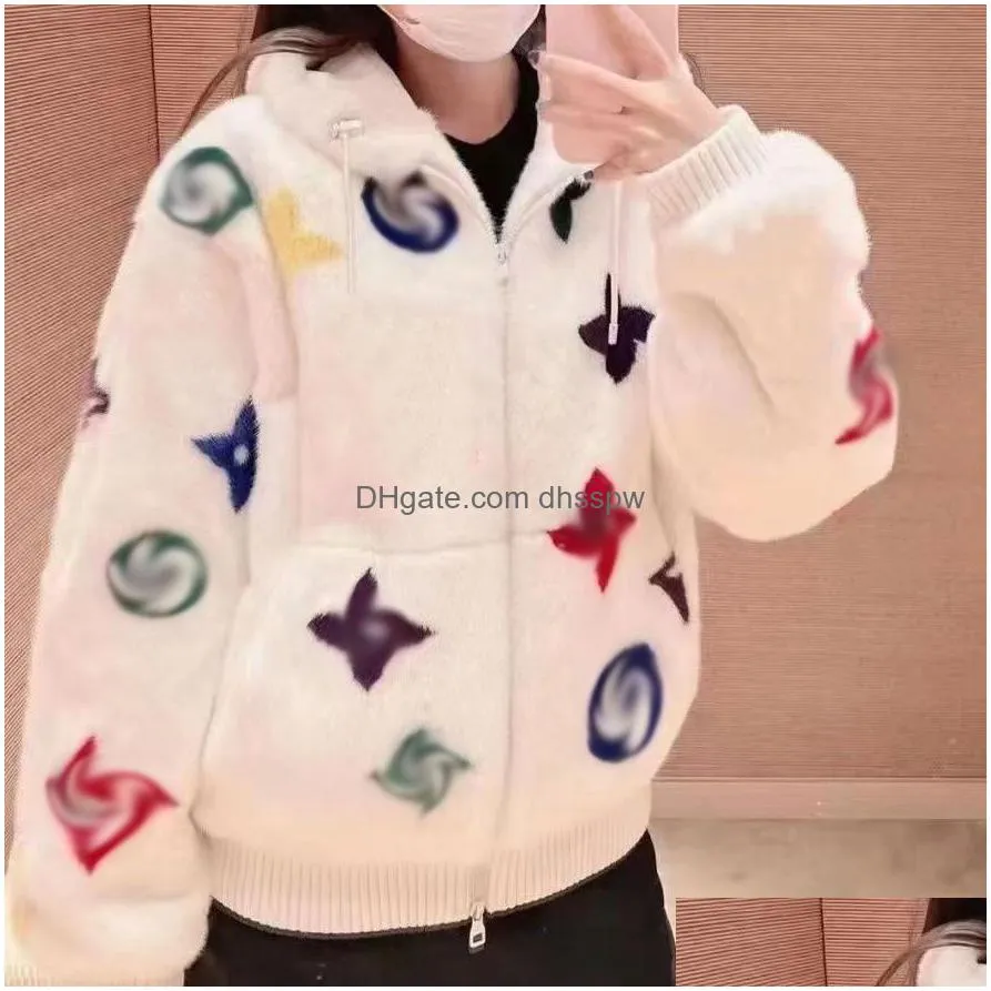 womens plush fur outerwear luxury letters coat down woman winter thick womens overcoat warm furry female jacket outerwear ladies