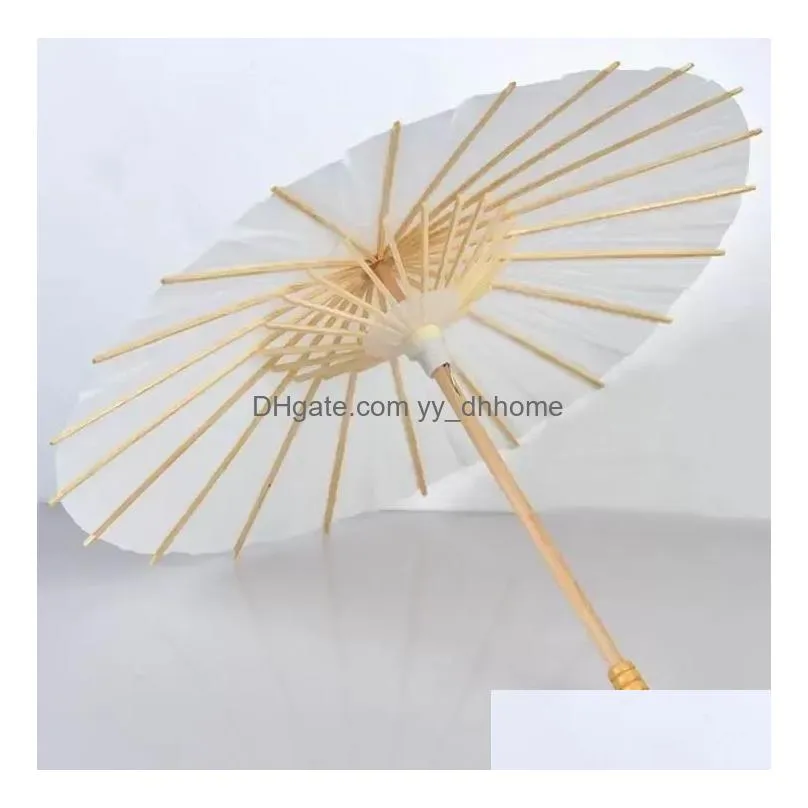 ups fans parasols wedding bride parasols white paper umbrella wooden handle japanese chinese craft 60cm diameter 8.6