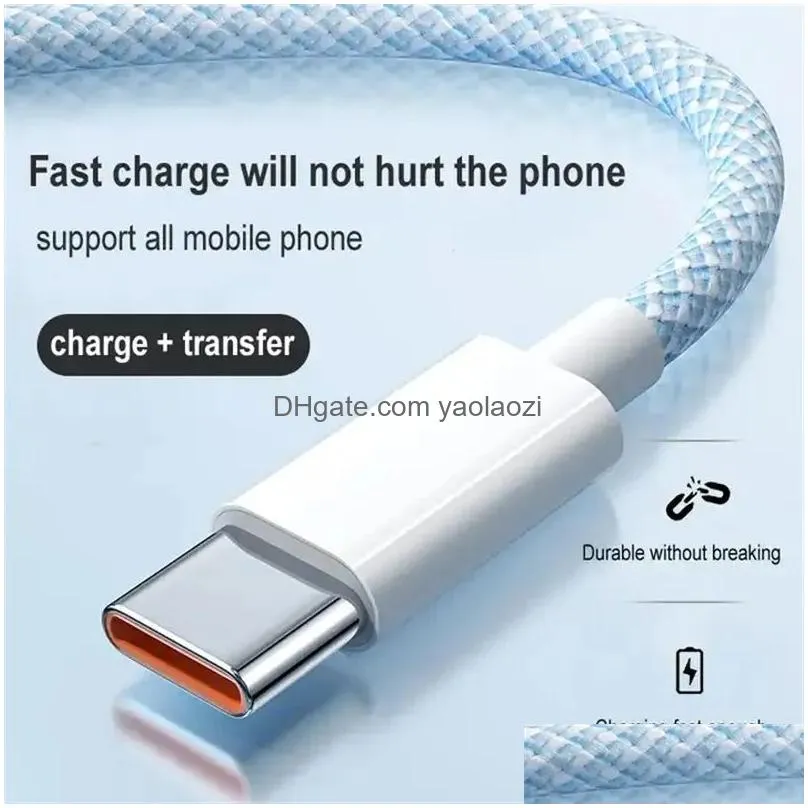  est 60w pd usb c charge cable type c  for 15 phone braided c to c fast charging cables for samsung xiaomi  with retail