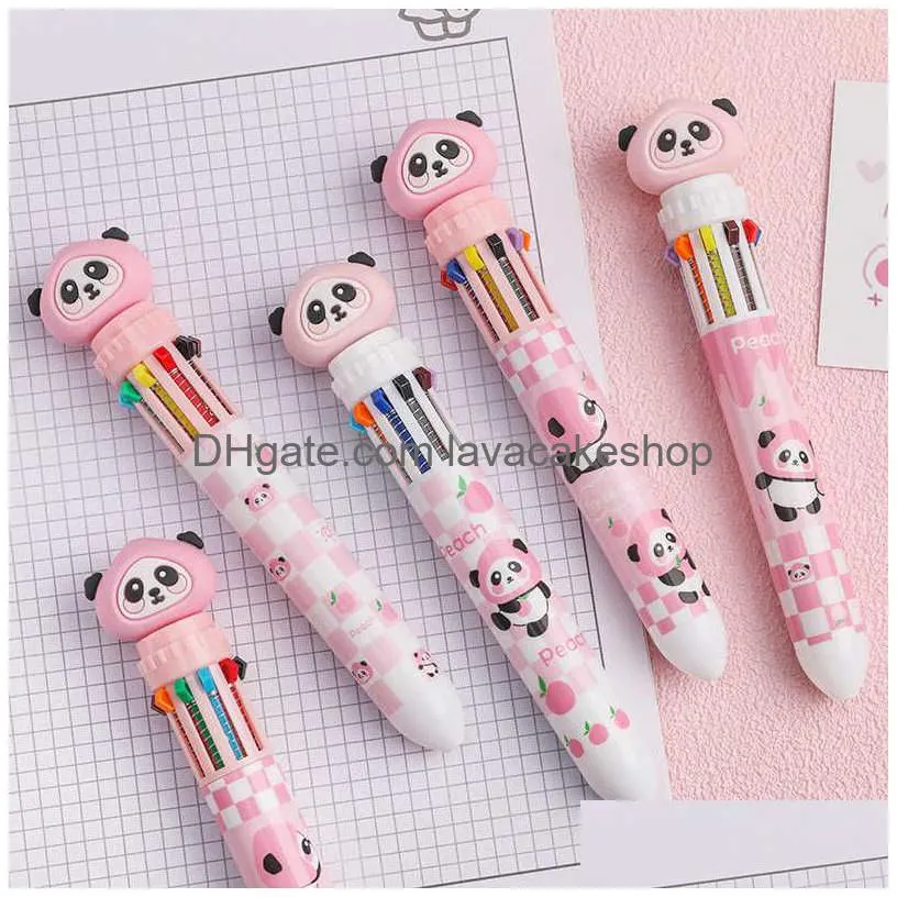 wholesale lats cute peach dundun bear ten color ballpoint pen school office supplies student gift stationery kawaii
