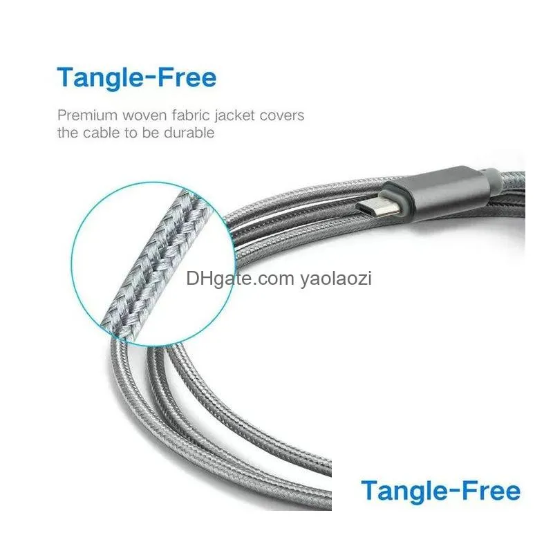 high speed 3ft 6ft 10ft metal housing braided micro usb cable durable tinning charging usb type c cable for s21 s8 s9 s10 note 20 note 9 smartphone charging