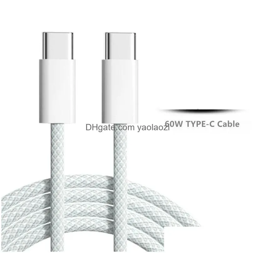 60w fast quick charging pd 1m c to c usb c type c cable for samsung galaxy s20 s22 s23 xiaomi  android phone with retail box