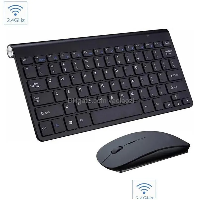 wireless keyboard mouse combos 24ghz portable mini keyboards and mice kit multimedia keypad for office computer desktop laptop