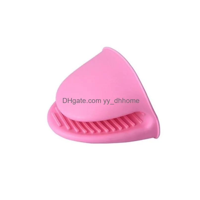 silicone heat resistant gloves clips insulation non stick anti-slip pot bowel holder clip cooking baking oven mitts