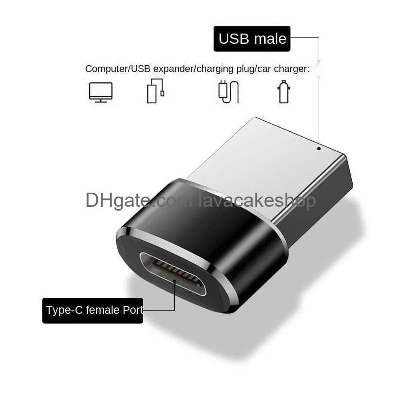 wholesale aluminum alloy usb to type c adapter fast charging converter for laptop pc computer phone type-c otg