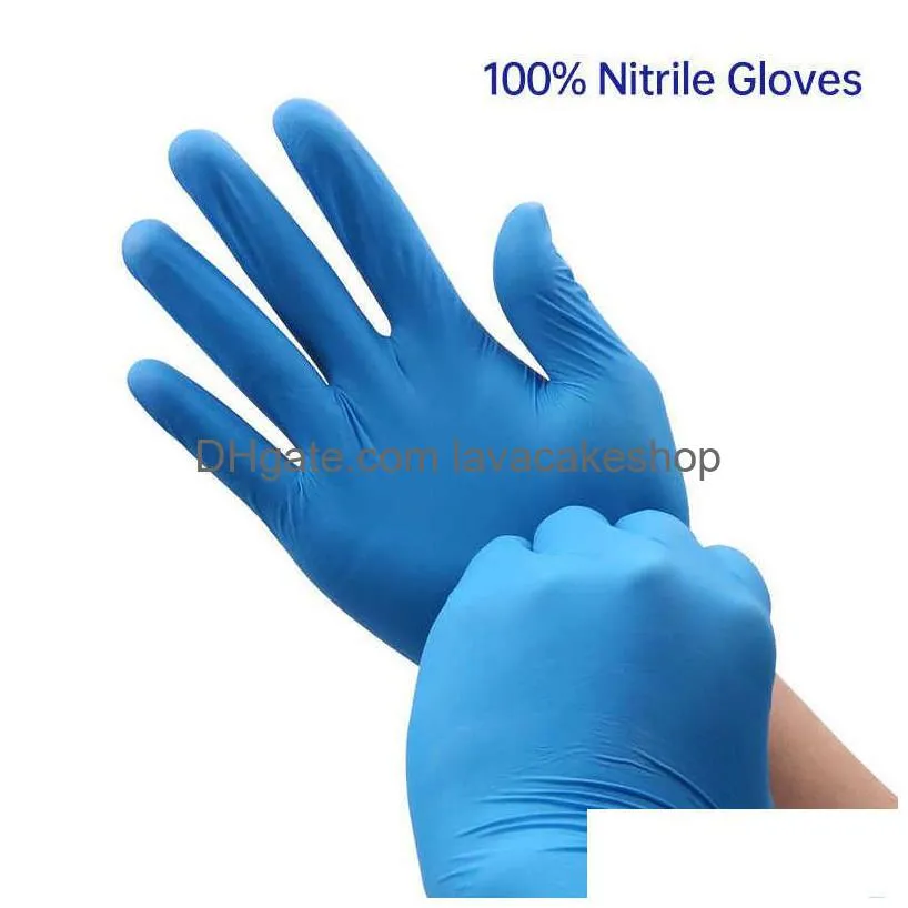wholesale nitrile gloves white 100pcs food grade waterproof allergy free disposable work safety 100% mechanic glove