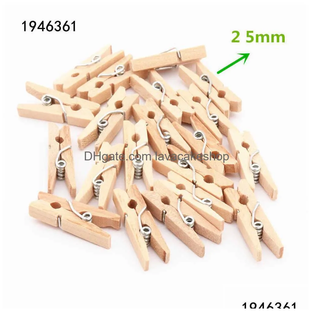 wholesale 25mm 35mm 45mm 60mm 72mm log color wooden clips photo clothespin craft decoration school office clips