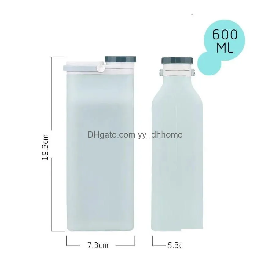 tumblers silicone folding water bottle milk cup large capacity sport drinks bottles with lid outdoor candy color wy214 zwl jj 9.21