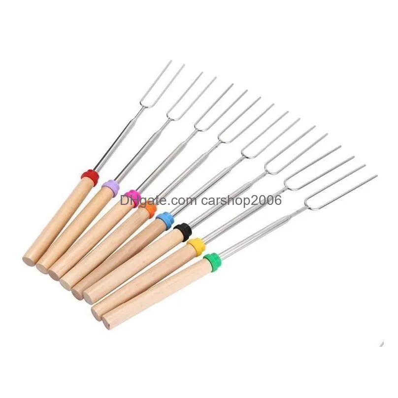 stainless steel bbq tools accessories marshmallow roasting sticks extending roaster telescoping cooking/baking/barbecue