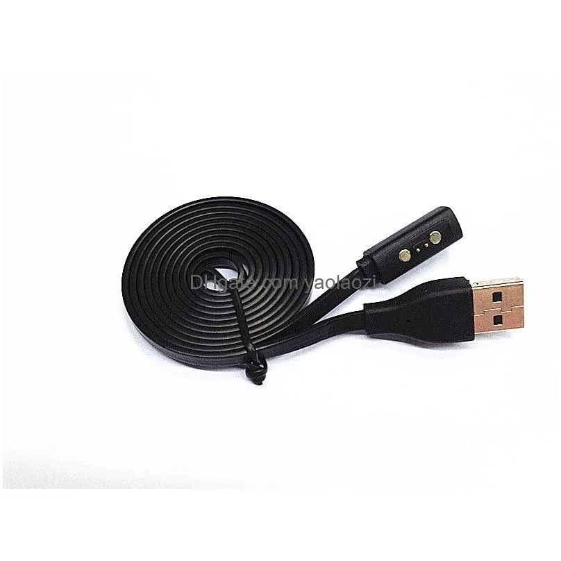 black usb power  charging cable lead for pebble time smart watch