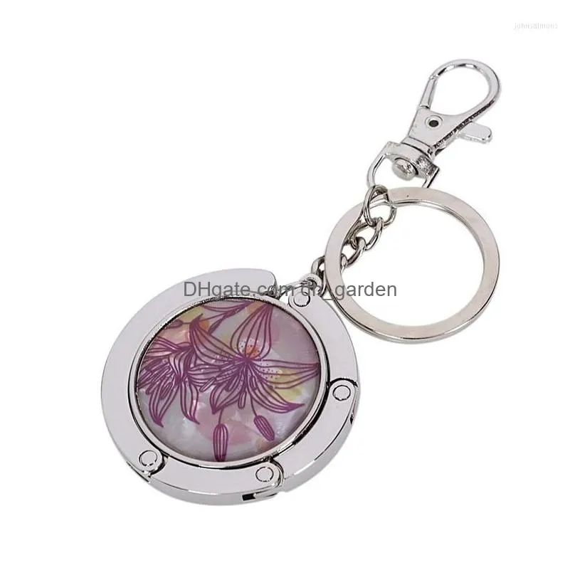 Keychains & Lanyards Keychains Keychain / Folding Handbag Hook Bag Door Table Zinc Alloy Lily Purple Drop Delivery Fashion Ac Dhgarden Dhb2V