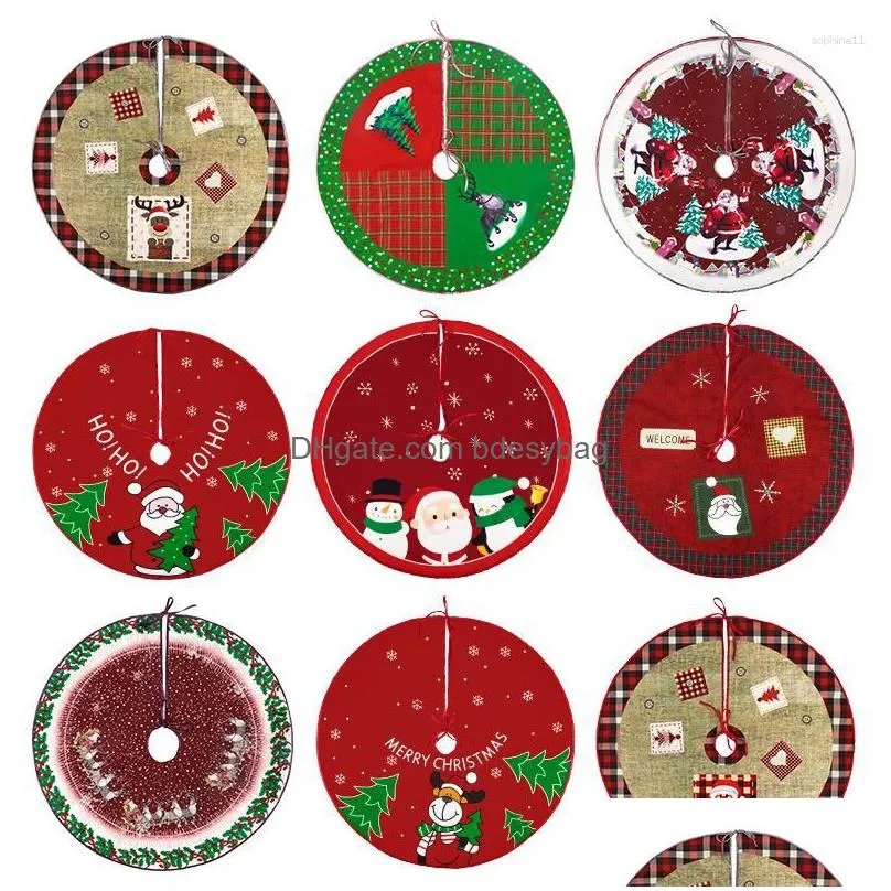 Christmas Decorations Christmas Decorations Tree Skirt Cartoon Elk Santa Claus Snowman Xmas Decorative Merry Christma Decor Natal Navi Dhaiq