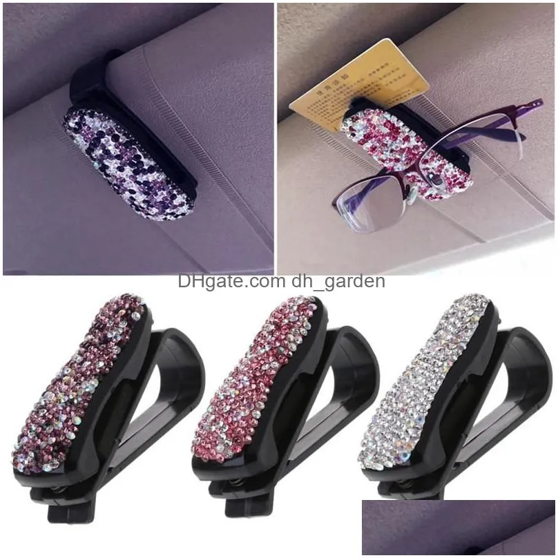 Fashion Sunglasses Frames Fashion Sunglasses Frames Rhinestone Decoration Glasses Clip Sun Visor Bracket Portable Eyeglasses Dhgarden Dhpfw