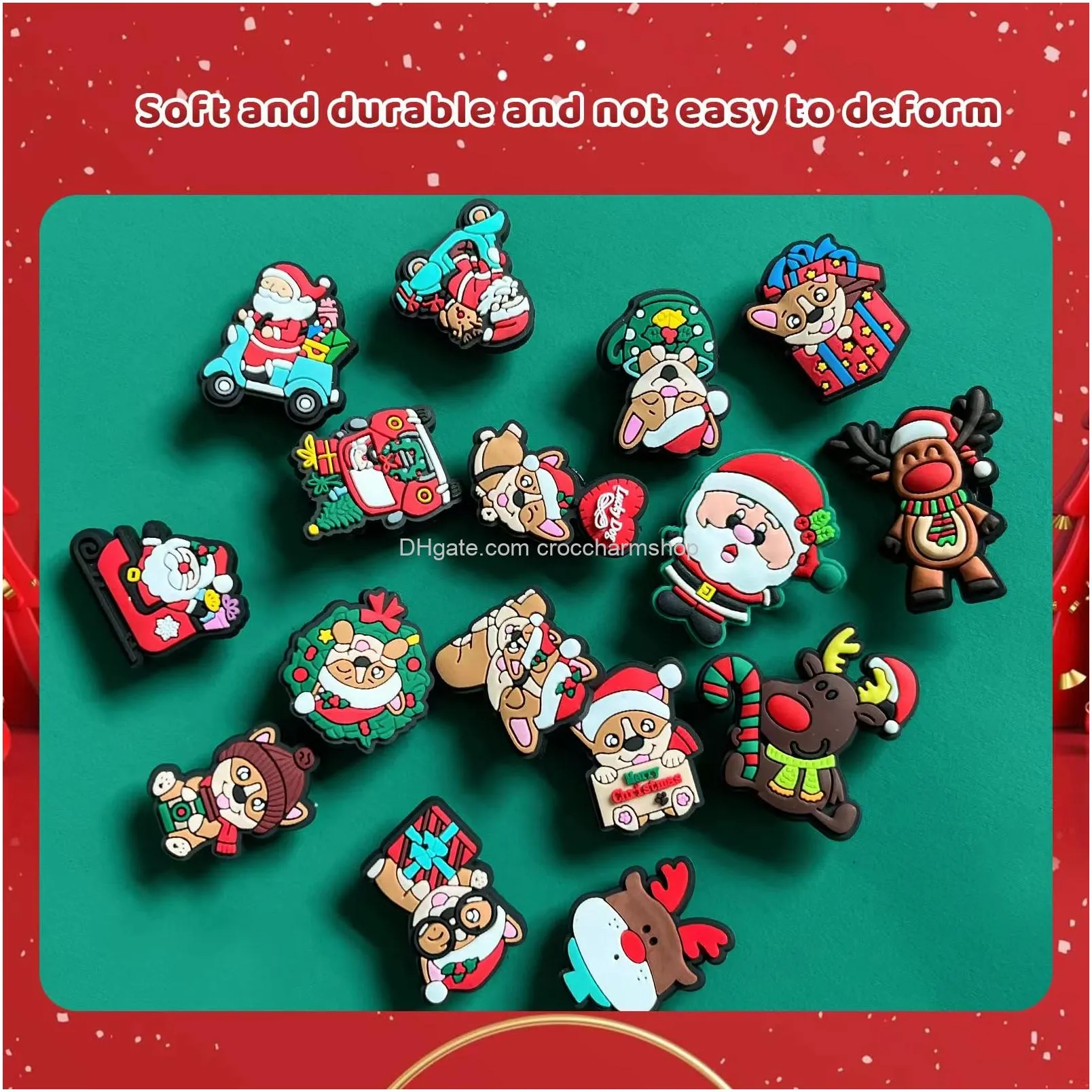 christmas shoe charms for clog sandals decoration christmas clog charms for adults kids christmas party gift favors