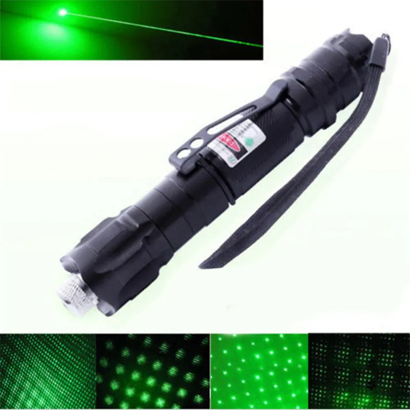 Laser Pointers 009 Green Pen 532nm Adjustable Focus &18650 Battery And Battery  EU US Plug With Box Package