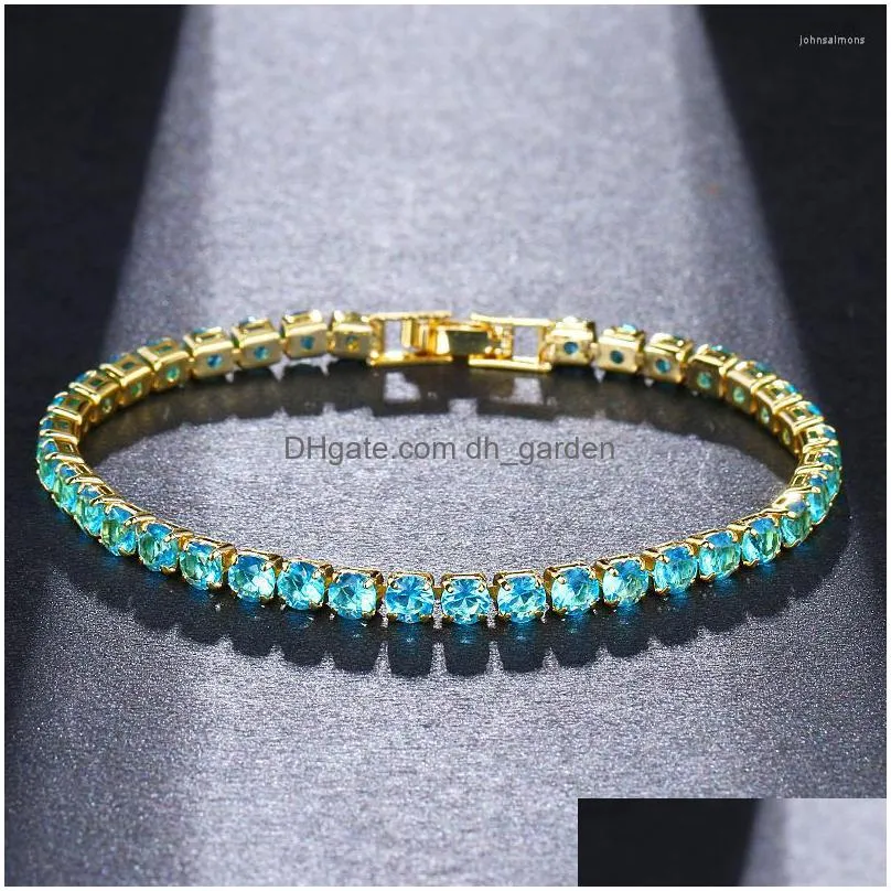 Bangle Bangle Honghong High-End Bright Stars A Variety Of Colors Zircon Bracelet Temperament Personalized Wedding Party Gift Dhgarden Dhz9O