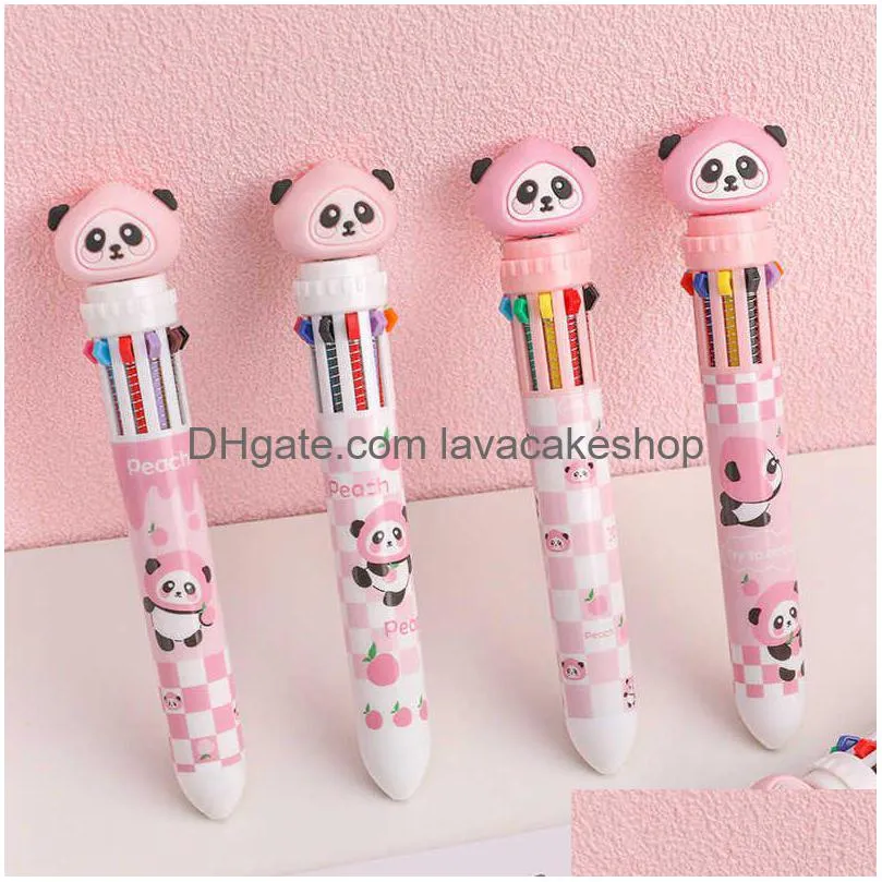 wholesale lats cute peach dundun bear ten color ballpoint pen school office supplies student gift stationery kawaii