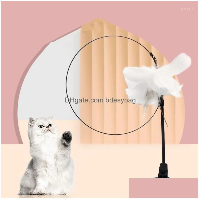 Cat Toys Cat Toys Simation Bird Interactive Toy Funny Feather Stick With Bell Suction Cup Base Teaser Wand For Kitten Supplies Drop De Dhvk4