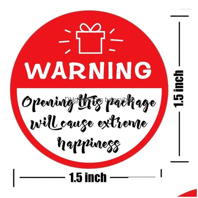 Gift Wrap Gift Wrap Pcs/1 Roll Round Warning Label Stickers Present Wrap Seal Stationery Drop Delivery Home Garden Festive Party Suppl Dhnpb