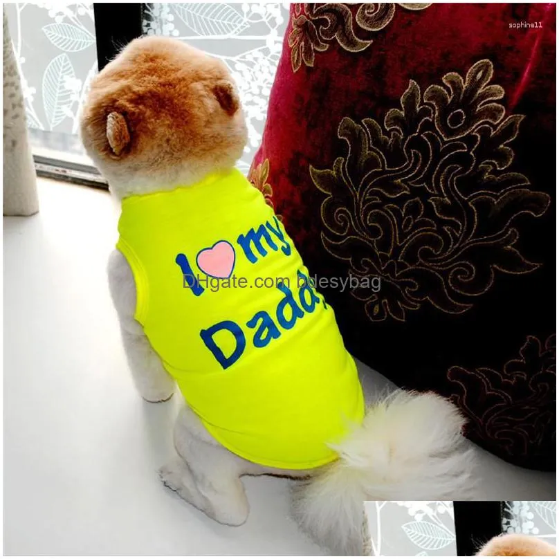 Dog Apparel Dog Apparel Letter Print Clothes Summer Tshirt Vest For Small Medium Dogs Chiwawa Tank Top Puppy Cat Sleeveless Vests Hood Dhru8