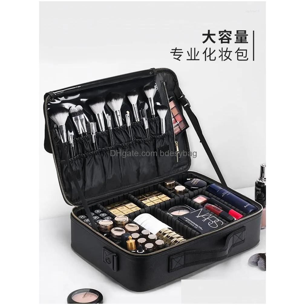 Storage Bags Storage Bags Cosmetic Bag Womens Portable Large Capacity Mti-Functional Simple Korean I Makeup Artist Drop Delivery Home Dhcxk