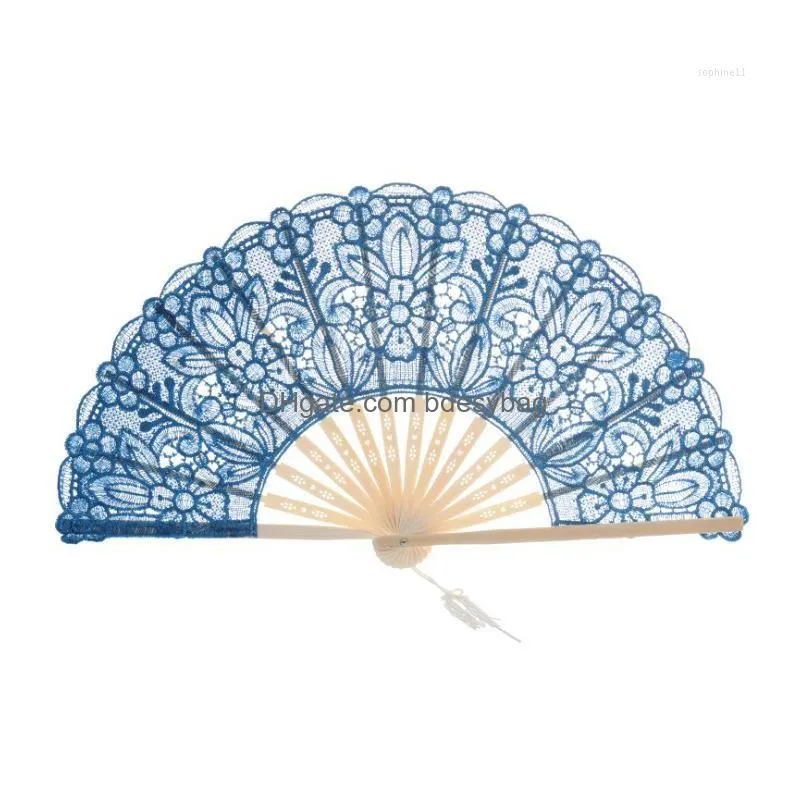 Party Favor Party Favor Held Fan Pattern Folding Dance Wedding Lace Hand Flower Wholesale Drop Delivery Home Garden Festive Party Supp Dhytz