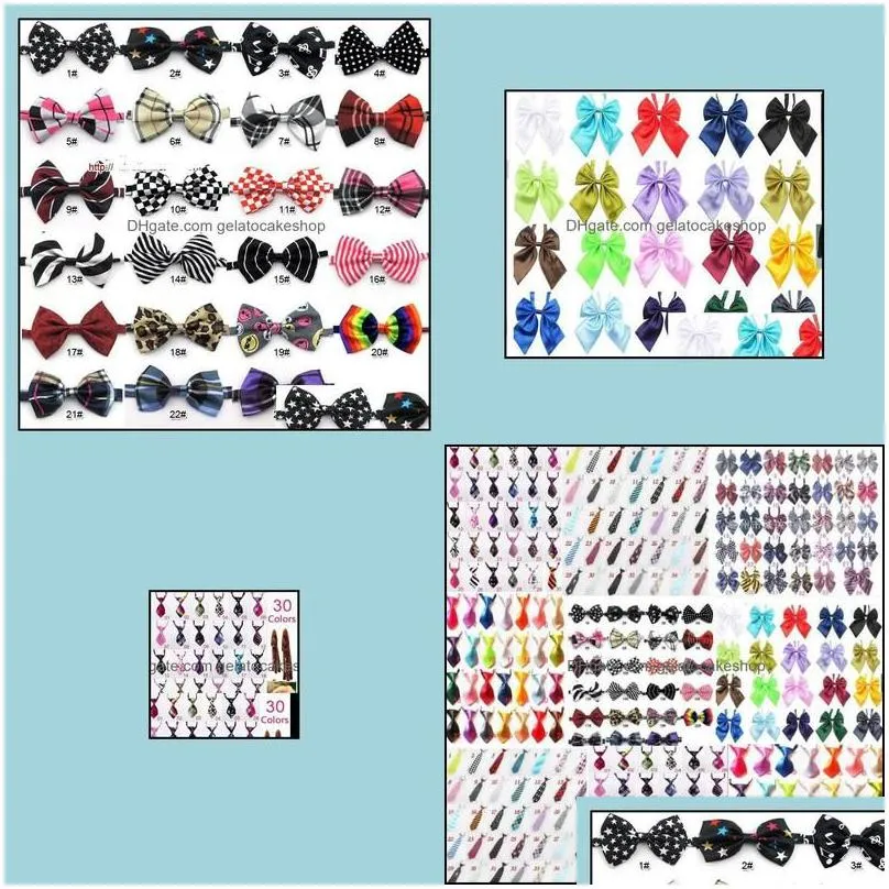 dog apparel supplies pet home garden 60pc/lot arrival colorf adjustable neckties bowties cat puppy bow ties grooming 6 types gl0111 drop