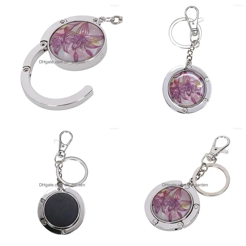 Keychains & Lanyards Keychains Keychain / Folding Handbag Hook Bag Door Table Zinc Alloy Lily Purple Drop Delivery Fashion Ac Dhgarden Dhb2V